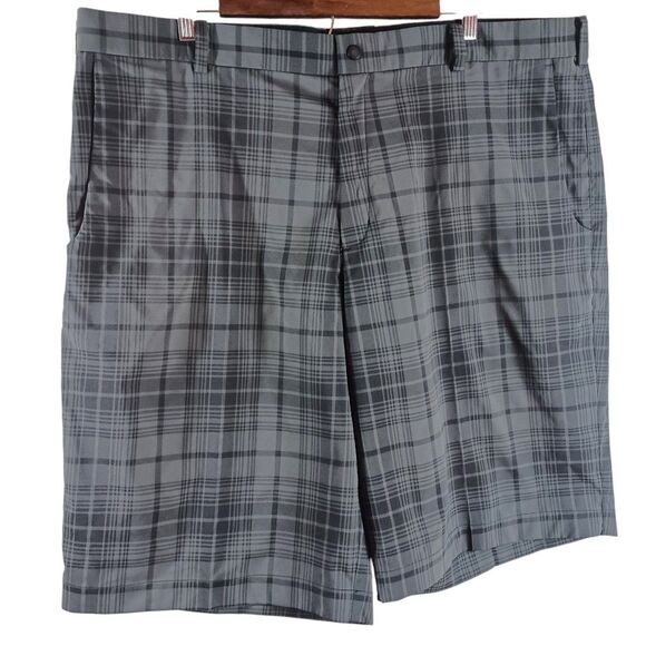 Nike Golf Tour Performance Plaid Shorts Mens 40 Gray Dri-Fit Stretch Activewear - Picture 2 of 10